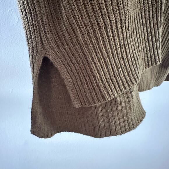 Madewell Olive Green Ribbed Knit Round Neck Sweater Womens Small Cotton Blend - Picture 6 of 7